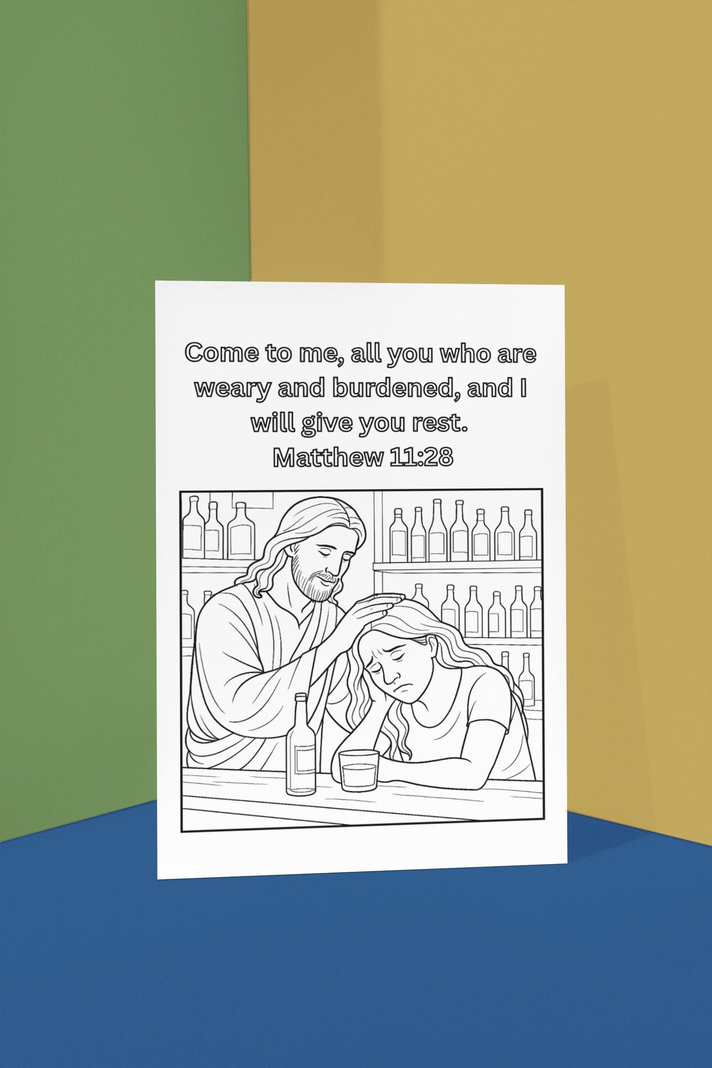 Christian Coloring Page: Divine Presence, Addiction Healing (PDF Download)