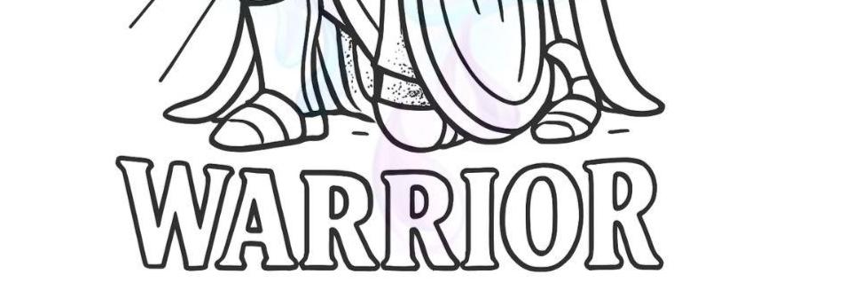 Prayer Warrior - Printable Coloring Page - Christian Faith (PDF Instant Download)