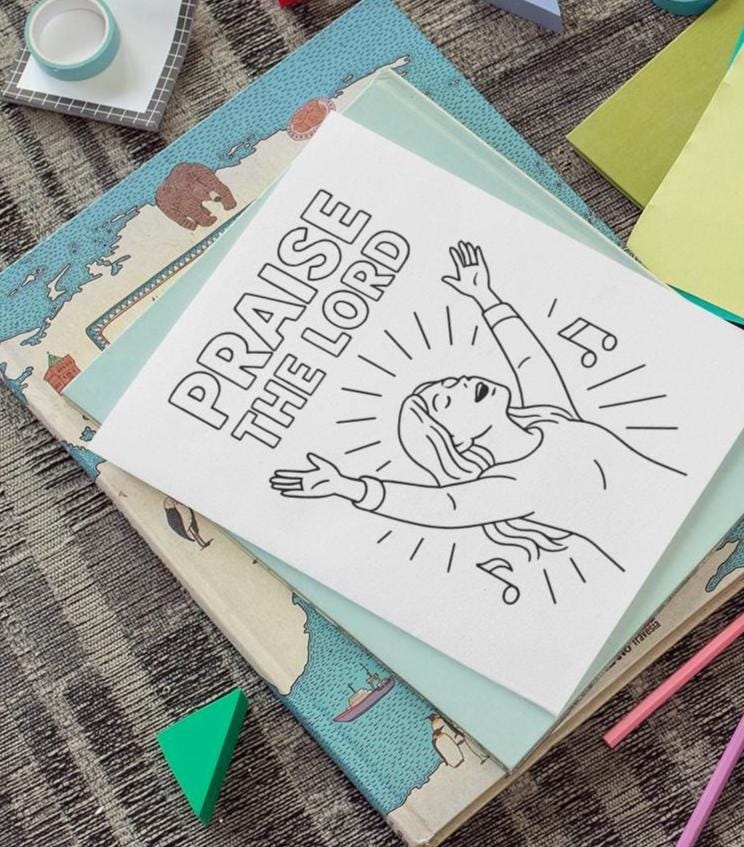 Praise the Lord - Printable Coloring Page - Jesus Christ (PDF Instant Download)