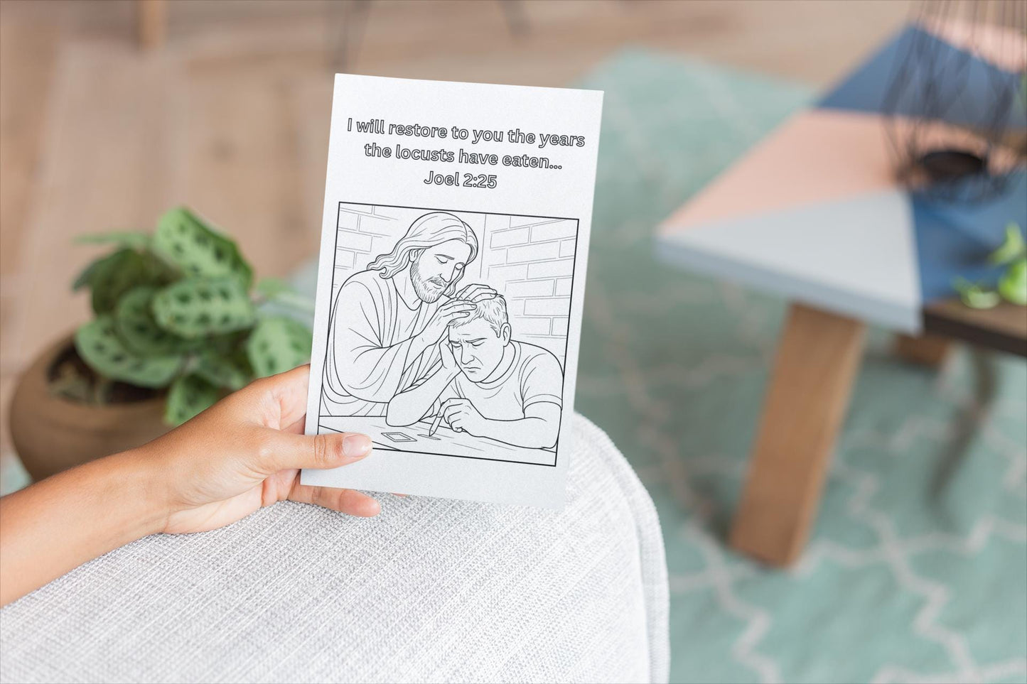 Grace in the Struggle – Printable Christian Coloring Page - Bible Verse - Addiction Recovery - PDF Instant Download