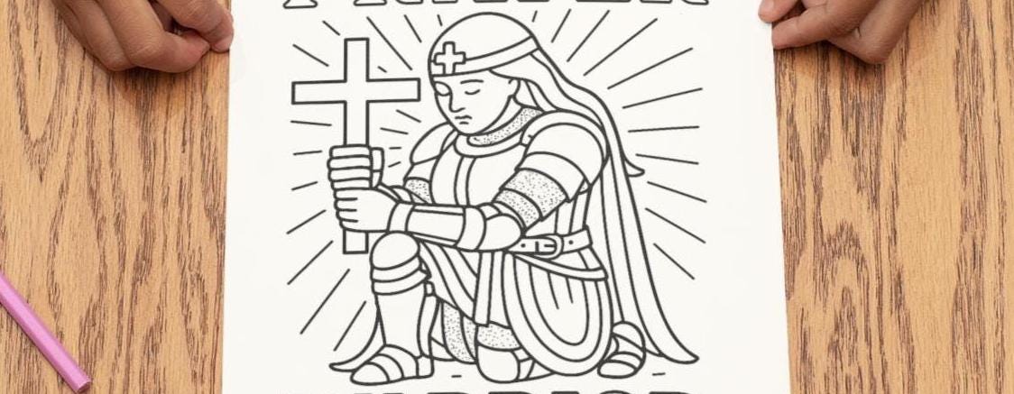 Prayer Warrior - Printable Coloring Page - Christian Faith (PDF Instant Download)
