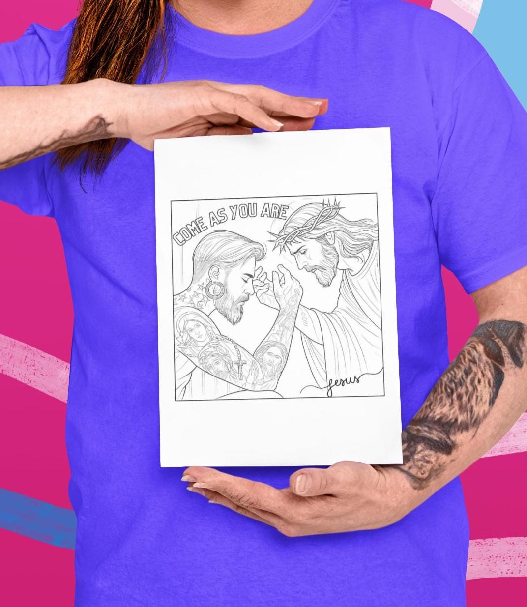 Come As You Are Christian Faith Art Coloring Page (PDF Instant Download)