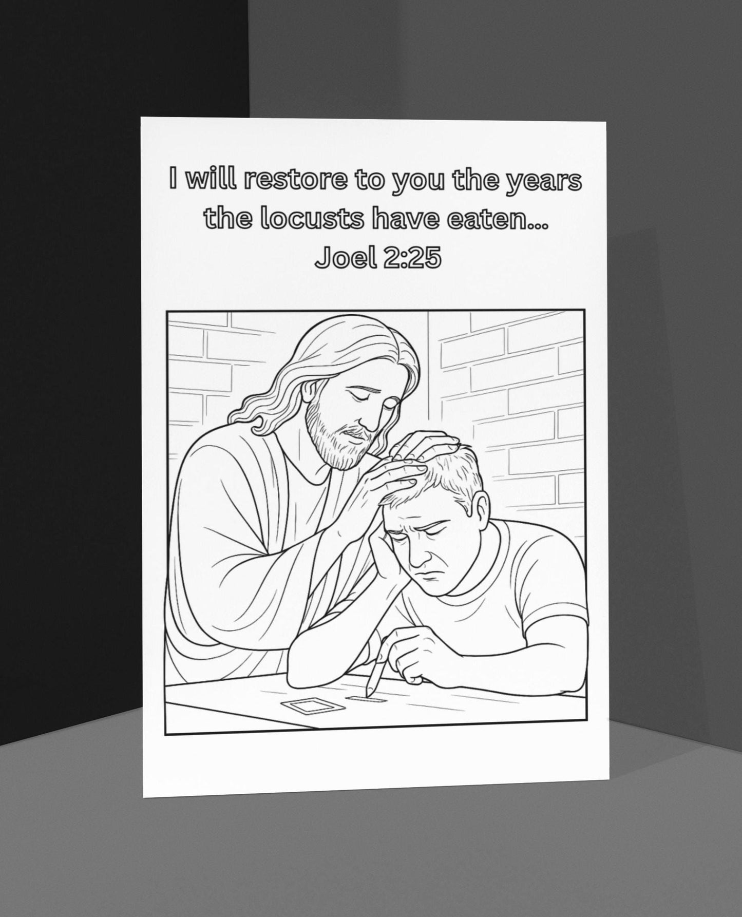 Grace in the Struggle – Printable Christian Coloring Page - Bible Verse - Addiction Recovery - PDF Instant Download