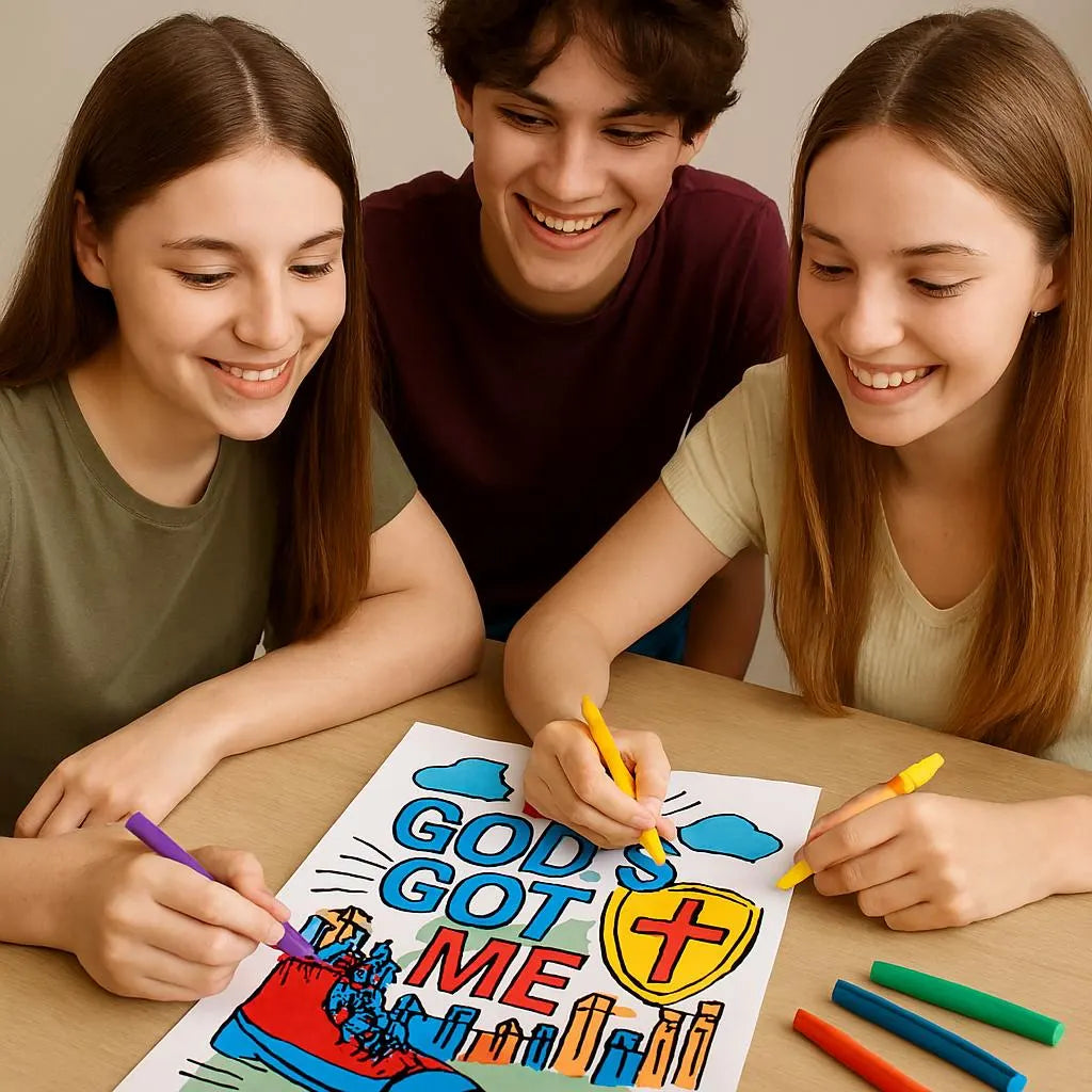 Gods Got Me - Urban Faith Art Coloring Page (PDF Instant Download)