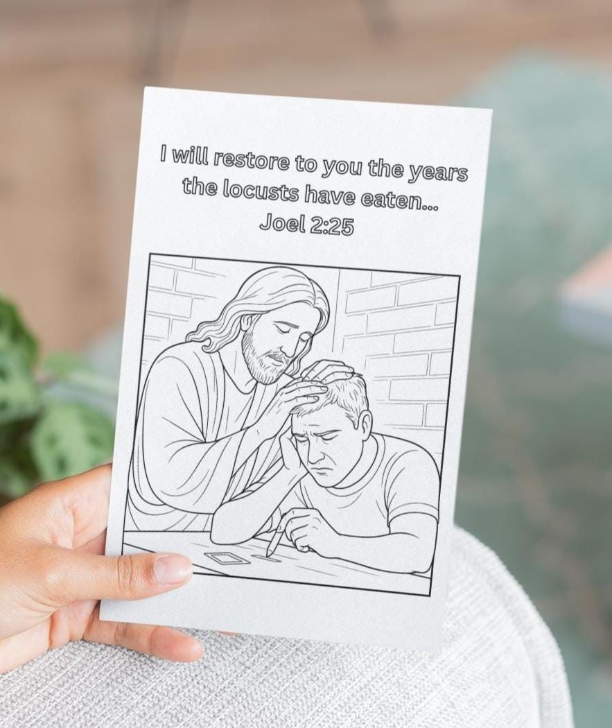 Grace in the Struggle – Printable Christian Coloring Page - Bible Verse - Addiction Recovery - PDF Instant Download