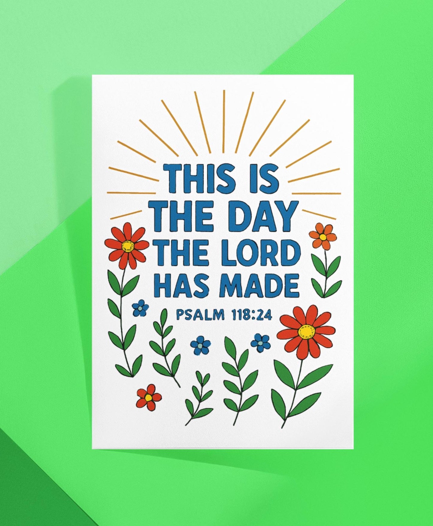 This is the Day the Lord Has Made - Psalm 118:24 -Printable Coloring Page - Bible Scripture - (PDF Instant Download)