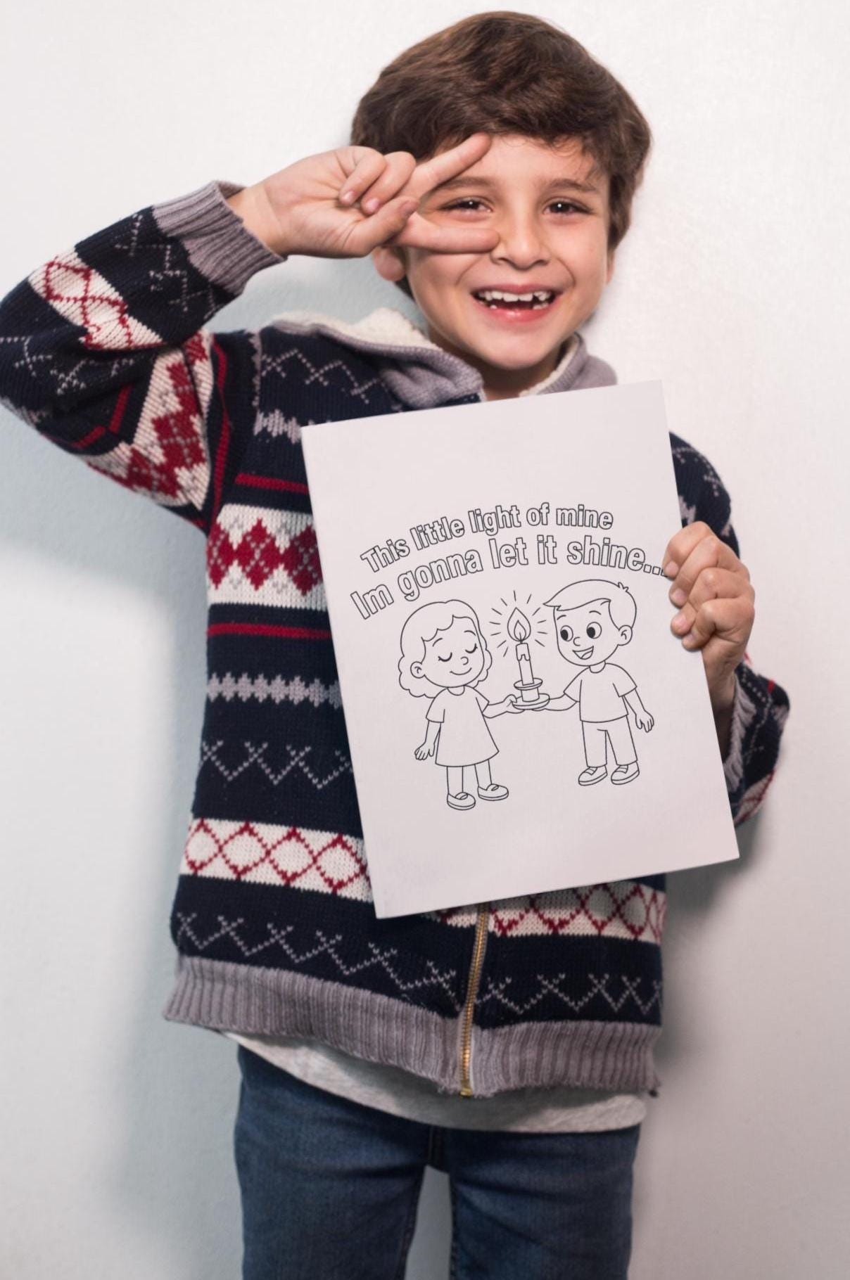 This Little Light of Mine Coloring Page: Christian Kids Activity (PDF Instant Download)