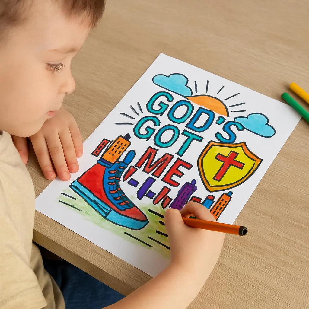 Gods Got Me - Urban Faith Art Coloring Page (PDF Instant Download)