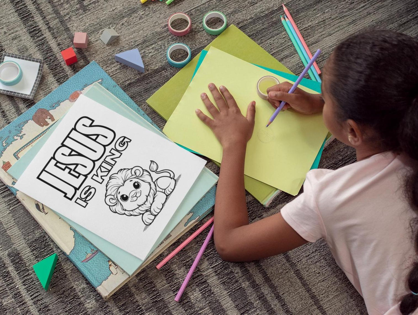 Jesus Is King – Christian Coloring Page for Kids (PDF Instant Download)