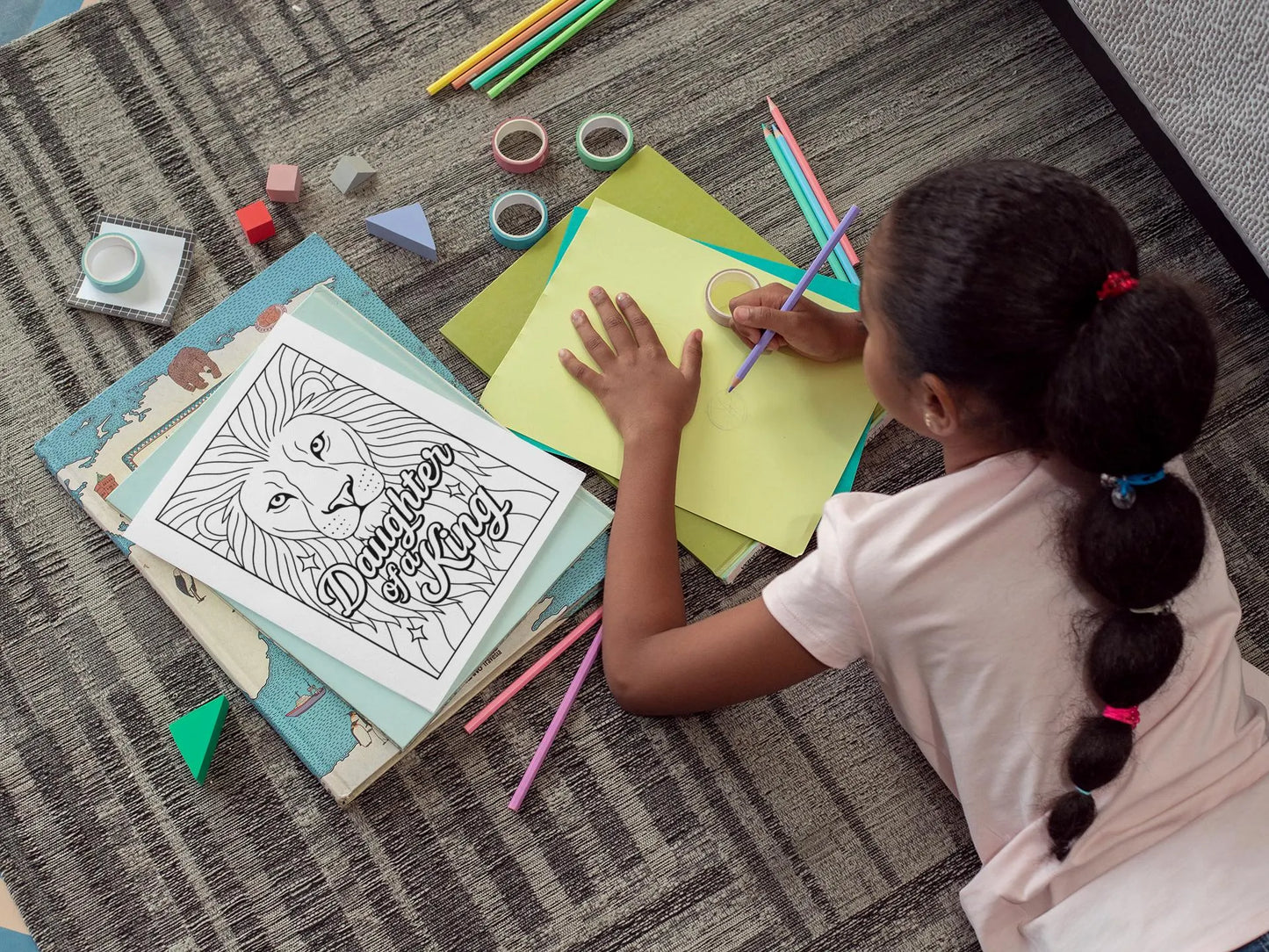 Daughter of a King - Christian Printable Coloring Page (PDF Instant Download)