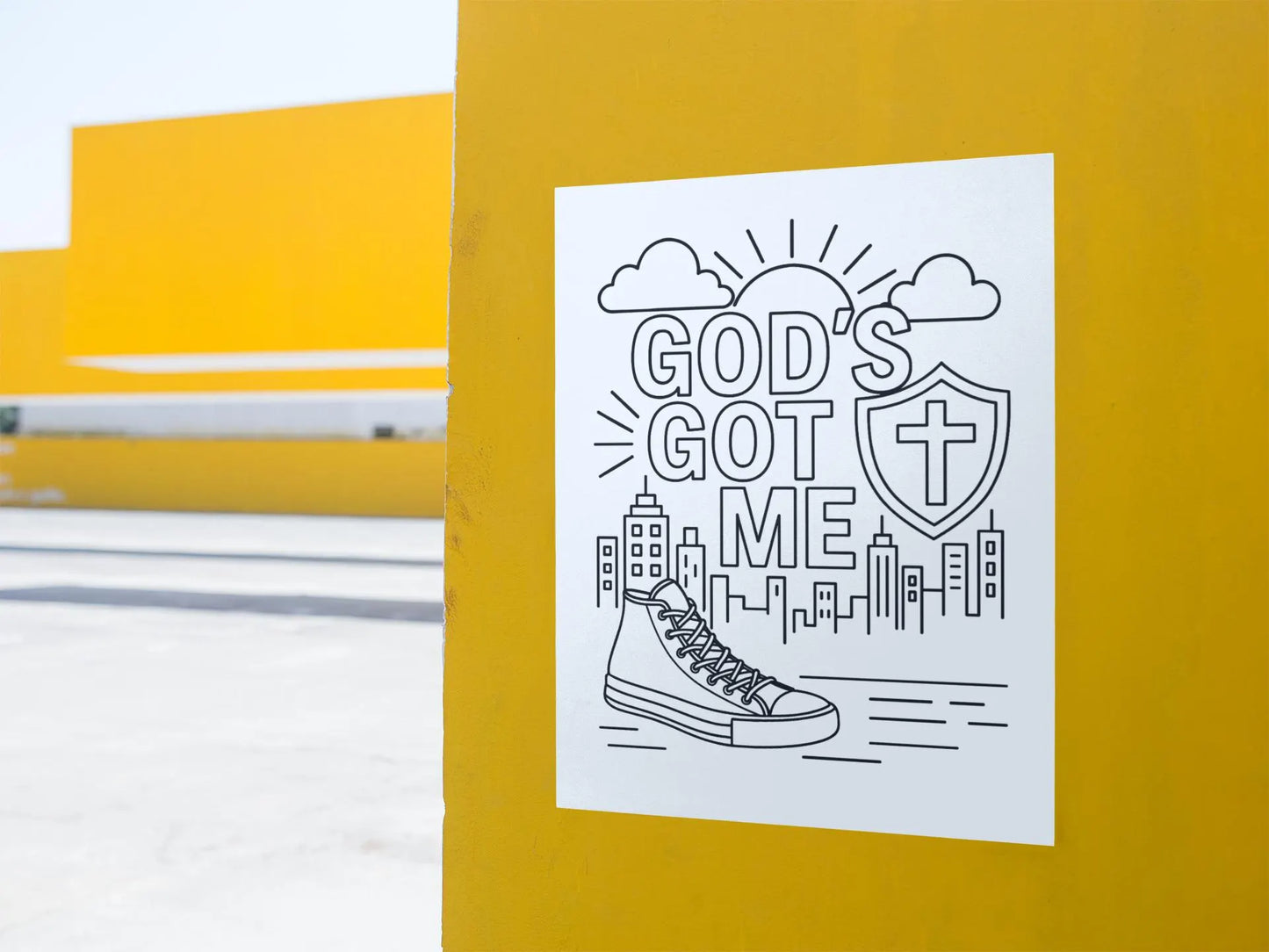 Gods Got Me - Urban Faith Art Coloring Page (PDF Instant Download)